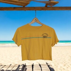 Yellow California 1987 Crop Top By Cold Crush Sz S